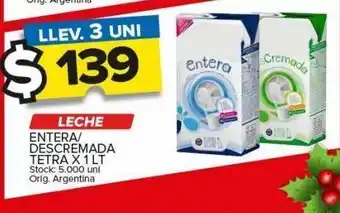Carrefour Maxi Leche entera/descremada x 1l oferta