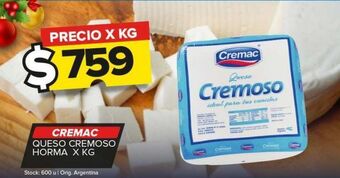 Carrefour Maxi Queso cremoso cremac x kg oferta