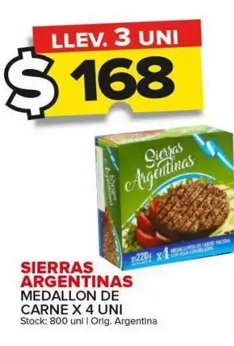 Carrefour Maxi Medallón de carne sierras argentinas x 4un oferta