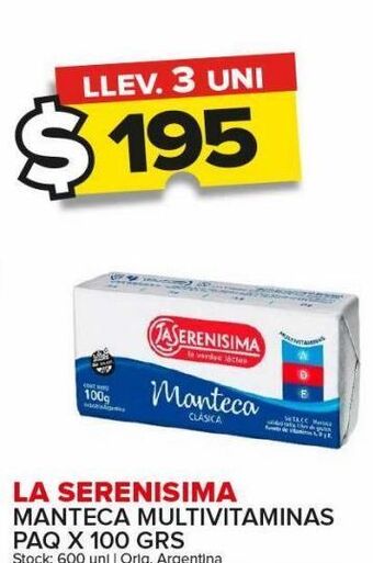 Carrefour Maxi Manteca la serenísima x 100g oferta