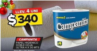 Carrefour Maxi Papel higiénico campanita 4 x 30mts oferta