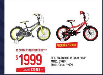 Changomas Bicicleta Rodado 16 Rocky Honey oferta