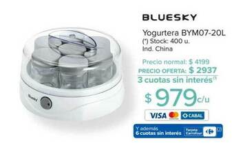 Carrefour Yogurtera Bym07-20l Bluesky 400u oferta