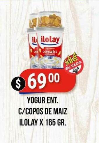 Supermercados Mayor Cereales Yogur Ent. C Copos De Maiz Ilolay x165gr oferta