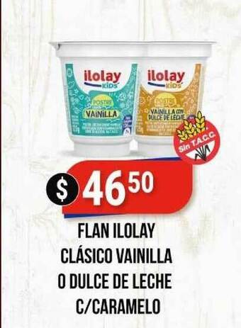 Supermercados Mayor Vainilla Flan Ilolay Clásico O Dulce De Leche C Caramelo oferta
