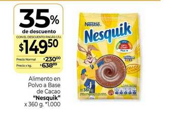 La Anonima Nesquik Alimento En Polvo A Base De Cacao 35% De Descuento x360 g oferta