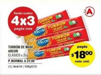 Atomo Conviene Turrón De Maní Arcor x 125g oferta