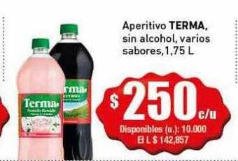 Cooperativa Obrera Aperitivo terma sin alcohol varios sabores oferta