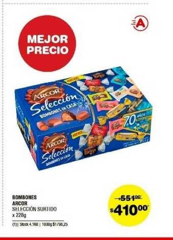 Atomo Conviene Bombones Arcor x 228g oferta