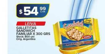 Carrefour Maxi Leiva Galletitas Sandwich Familiar x 300grs oferta