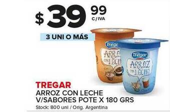 Carrefour Maxi Tregar Arroz Con Leche V Sabores x 180grs oferta