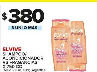 Carrefour Maxi Elvive Shampoo Acondicionador Vs Fragancias x 750cc oferta