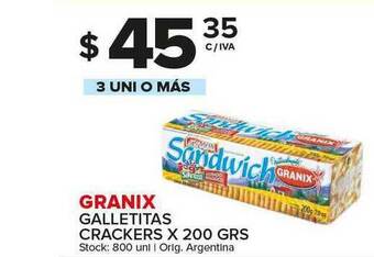 Carrefour Maxi Granix Galletitas Crackers x 200grs oferta