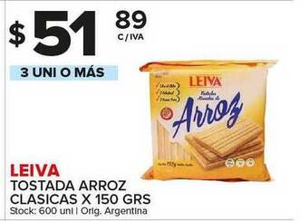 Carrefour Maxi Leiva Tostada Arroz Clasicas x 150grs oferta