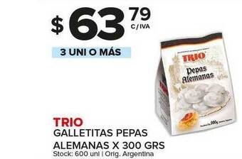 Carrefour Maxi Trio Galletitas Pepas Alemanas x 300grs oferta