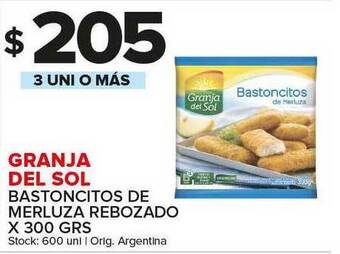 Carrefour Maxi Granja Del Sol Bastoncitos De Merluza Rebozado x 300grs oferta