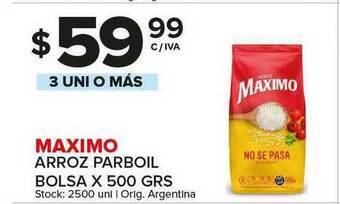 Carrefour Maxi Maximo Arroz Parboil Bolsa x 500grs oferta