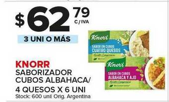 Carrefour Maxi Knorr Saborizador Cubos Albahaca 4 Quesos oferta