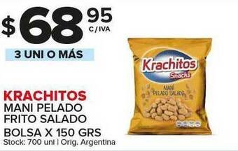 Carrefour Maxi Krachitos Mani Pelado Frito Salado Bolsa x 150grs oferta
