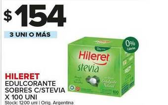 Carrefour Maxi Hileret Edulcorante Sobres C Stevia x 100uni oferta