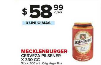 Carrefour Maxi Mecklenburger Cerveza Pilsener x 330cc oferta