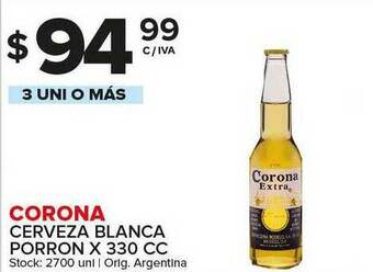 Carrefour Maxi Corona Cerveza Blanca Porron x 33cc oferta
