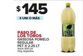 Carrefour Maxi Paso De Los Toros Gaseosa Pomelo Regular x 2.25lt oferta