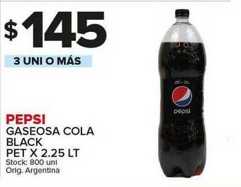 Carrefour Maxi Pepsi Gaseosa Cola Black x 2.25lt oferta
