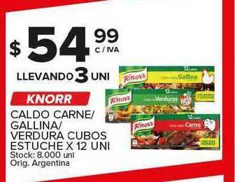Carrefour Maxi Knorr Caldo Carne Gallina Verdura Cubos Estuche x 12 uni oferta
