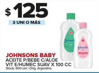 Carrefour Maxi Johnsons Baby Aceite P Bebe C Aloe Vit E Humec Suav x 100cc oferta