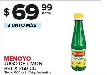 Carrefour Maxi Menoyo Jugo De Limon x 250cc oferta