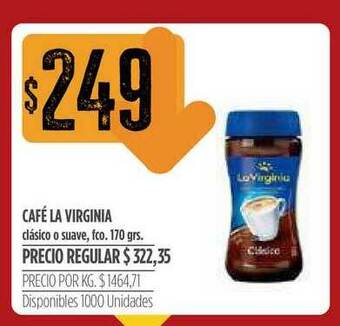 Supermercados Vea Café La Virginia Clásico O Suave 170grs oferta