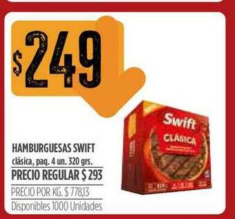Supermercados Vea Hamburguesas Swift Clásica 320grs oferta