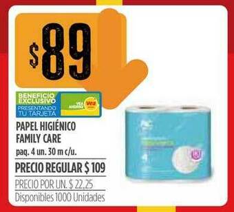 Supermercados Vea Papel Higiénico Family Care oferta