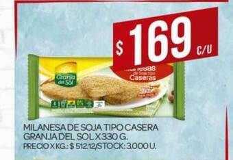 Supermercados DIA Milanesa De Soja Tipo Casera Granja Del Sol X 330g oferta