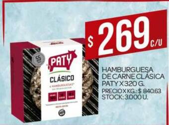 Supermercados DIA Hamburguesa De Carne Clásica Paty X 320g. oferta