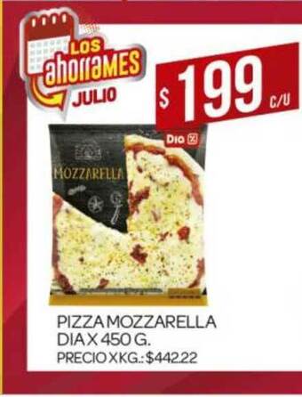 Supermercados DIA Pizza Mozzarella Dia X 450g oferta