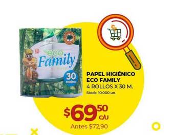 Super MAMI Papel Higiénico Eco Family 4 Rollos x 30m oferta
