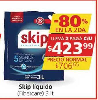 Supermercados Aiello Skip Liquido Fibercare 3lt oferta