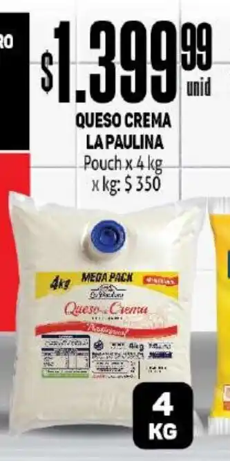 Makro La Paulina Queso Crema x 4kg oferta