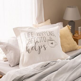 Arredo Funda de almohadón con pestaña cafecito oferta