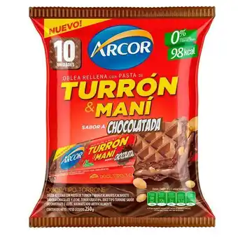 Coto Turron mani sabor chocolatada arcor paq 10 uni oferta