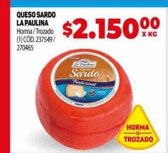 Makro Queso sardo la paulina oferta