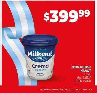 Makro Crema de leche milkaut oferta