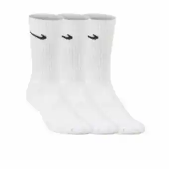 Medias caña alta pack x3 nike cushion crew blanca