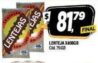 Supermercados Yaguar Lenteja x400 gr oferta