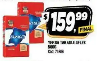 Supermercados Yaguar Yerba Taragui 4flex 500 g oferta
