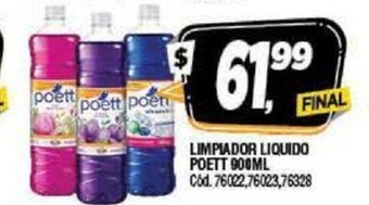 Supermercados Yaguar Poett Limpiador Liquido 900ml oferta