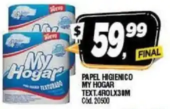 Supermercados Yaguar Papel Higienico My Hogar Blanco Text.4Rolx30m oferta