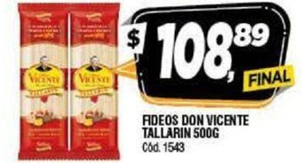 Supermercados Yaguar Fideos Don Vicente Tallarin 500g oferta